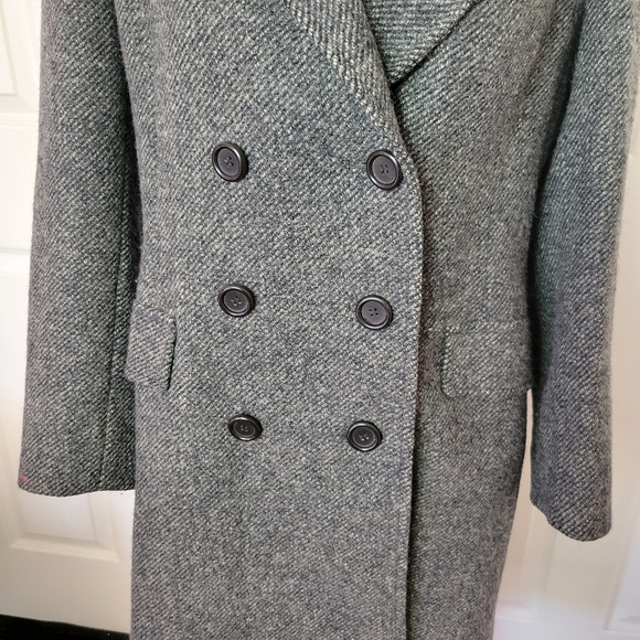 Vintage International Scene 100% wool long Pea Coat double breasted - Picture 3 of 10